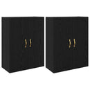 Vægmonteret skab Vægmonteret 2 pcs Sort eg 69,5 x 34 x 90 cm