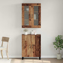 Highboard 2 pcs Gammelt træ Konstrueret træ