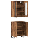 Highboard 2 pcs Gammelt træ Konstrueret træ