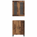 Highboard 2 pcs Gammelt træ Konstrueret træ