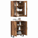 Highboard 2 pcs Gammelt træ Konstrueret træ