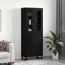 Highboard 2 pcs Sort eg Konstrueret træ
