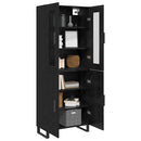 Highboard 2 pcs Sort eg Konstrueret træ