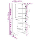 Highboard 2 pcs Sort eg Konstrueret træ