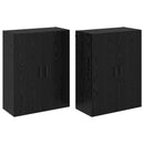 Vægmonteret skab Vægmonteret 2 pcs Sort eg 69,5 x 34 x 90 cm
