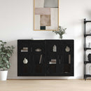 Væghængte skabe 2 pcs Sort eg 69,5 x 34 x 90 cm Konstrueret træ