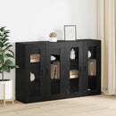 Væghængte skabe 2 pcs Sort eg 69,5 x 34 x 90 cm Konstrueret træ
