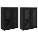 Væghængte skabe 2 pcs Sort eg 69,5 x 34 x 90 cm Konstrueret træ