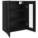 Væghængte skabe 2 pcs Sort eg 69,5 x 34 x 90 cm Konstrueret træ
