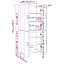 Highboard Gammelt træ 69,5 x 34 x 180 cm Konstrueret træ