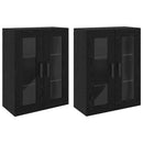 Væghængte skabe 2 pcs Sort eg 69,5 x 34 x 90 cm Konstrueret træ