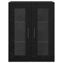 Væghængte skabe 2 pcs Sort eg 69,5 x 34 x 90 cm Konstrueret træ
