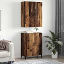 Highboard 2 pcs Gammelt træ Konstrueret træ