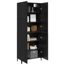 Highboard 2 pcs Sort eg Konstrueret træ