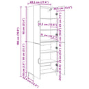 Highboard 2 stk. Sort eg 69,5 x 34 x 180 cm Konstrueret træ