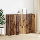 Vægmonteret skab 2 pcs Gammelt træ 69,5 x 34 x 90 cm