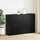 Vægmonteret skab Vægmonteret 2 pcs Sort eg 69,5 x 34 x 90 cm