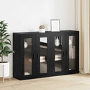 Væghængte skabe 2 pcs Sort eg 69,5 x 34 x 90 cm Konstrueret træ