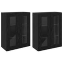 Væghængte skabe 2 pcs Sort eg 69,5 x 34 x 90 cm Konstrueret træ