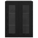 Væghængte skabe 2 pcs Sort eg 69,5 x 34 x 90 cm Konstrueret træ