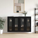 Væghængte skabe 2 pcs Sort eg 69,5 x 34 x 90 cm Konstrueret træ