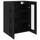 Væghængte skabe 2 pcs Sort eg 69,5 x 34 x 90 cm Konstrueret træ
