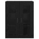 Væghængte skabe 2 pcs Sort eg 69,5 x 34 x 90 cm Konstrueret træ