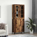 Highboard 2 pcs Gammelt træ Konstrueret træ