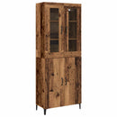 Highboard 2 pcs Gammelt træ Konstrueret træ