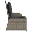 Havebænk med pude Grå polyrattan
