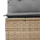 Havebænk med pude Beige og grå polyrattan