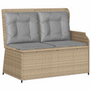 Havebænk med pude Beige og grå polyrattan