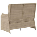 Havebænk med pude Beige og grå polyrattan