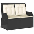 Havebænk Sort polyrattan
