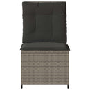 Havemøbelsofa med pude Grå polyrattan