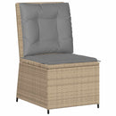 Havemøbelsofa med pude Beige og grå polyrattan