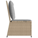 Havemøbelsofa med pude Beige og grå polyrattan
