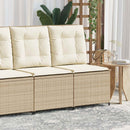 Havemøbelsofa med pude Sort og Cremehvid polyrattan