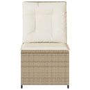 Havemøbelsofa med pude Sort og Cremehvid polyrattan