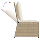 Havemøbelsofa med pude Sort og Cremehvid polyrattan