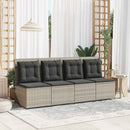 Havemøbelsofa med pude Lysegrå polyrattan