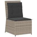 Havemøbelsofa med pude Lysegrå polyrattan