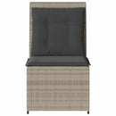 Havemøbelsofa med pude Lysegrå polyrattan
