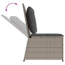 Havemøbelsofa med pude Lysegrå polyrattan