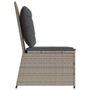 Havemøbelsofa med pude Lysegrå polyrattan
