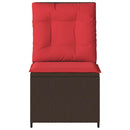 Havemøbelsofa med pude Brun og Rød polyrattan