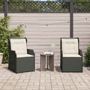 Havebænk 2 pcs Sort polyrattan