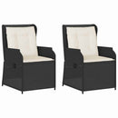 Havebænk 2 pcs Sort polyrattan