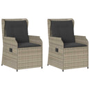 Havebænk 2 pcs Lysegrå polyrattan