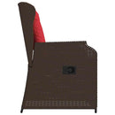 Havebænk 2 pcs Brun polyrattan